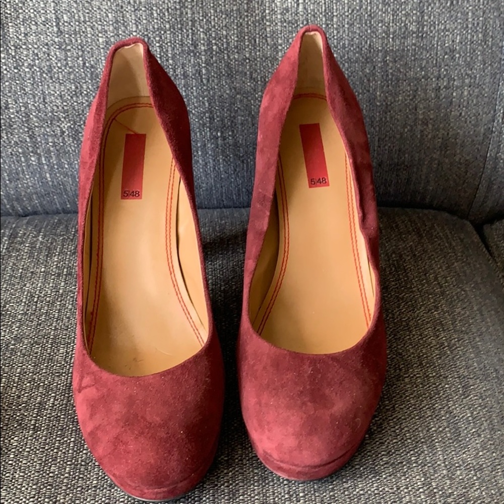Burgundy Suede Pumps